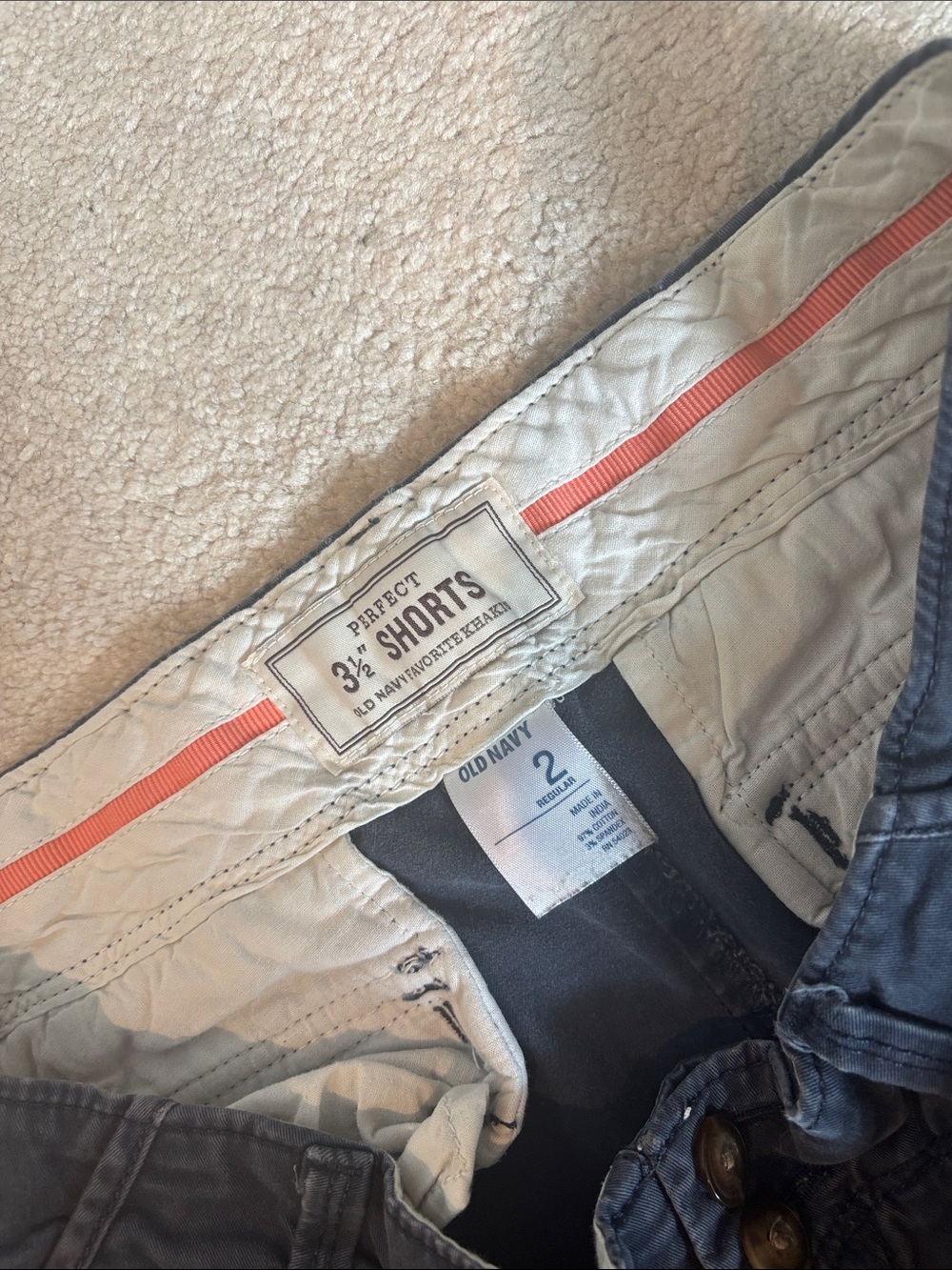 Old Navy 3 1/2 Dark Blue Khaki Shorts - Picture 2 of 6